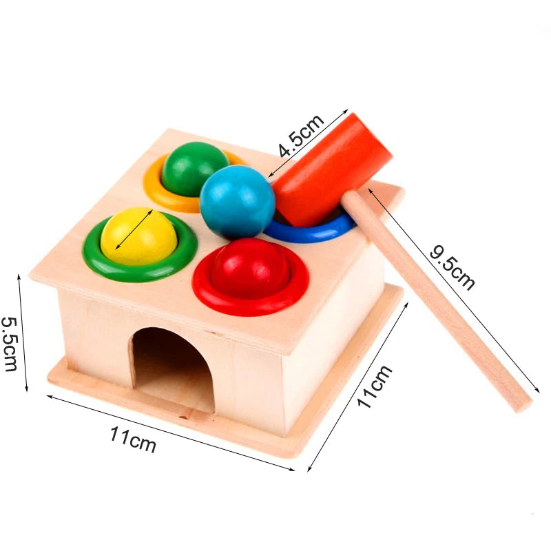 Brinquedo educacional para bebês, bola de madeira, caixa de martelo, diversão para crianças, jogo de hamster, aprendizagem precoce, quebra-cabeças montessori, aniversário de crianças