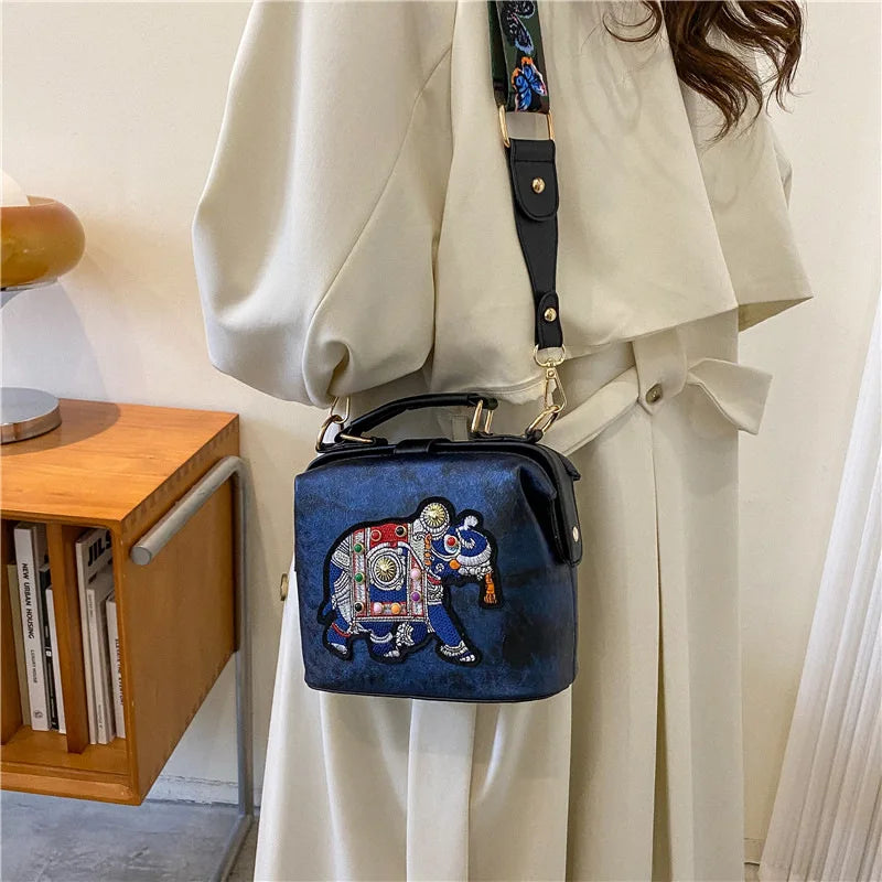 Bolsa Vintage Bordado Elefante