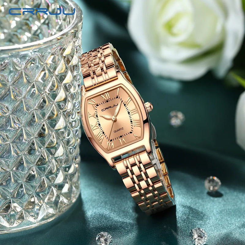 Relógio  Feminino  Quadrado Elegante Gold