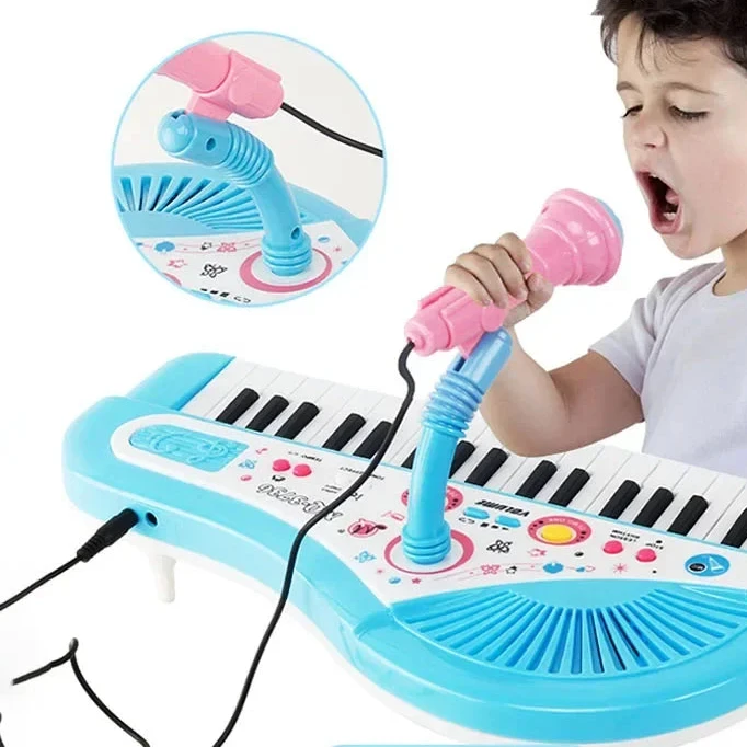 Teclado Infantil com Microfone para Crianças Meninos e Meninas