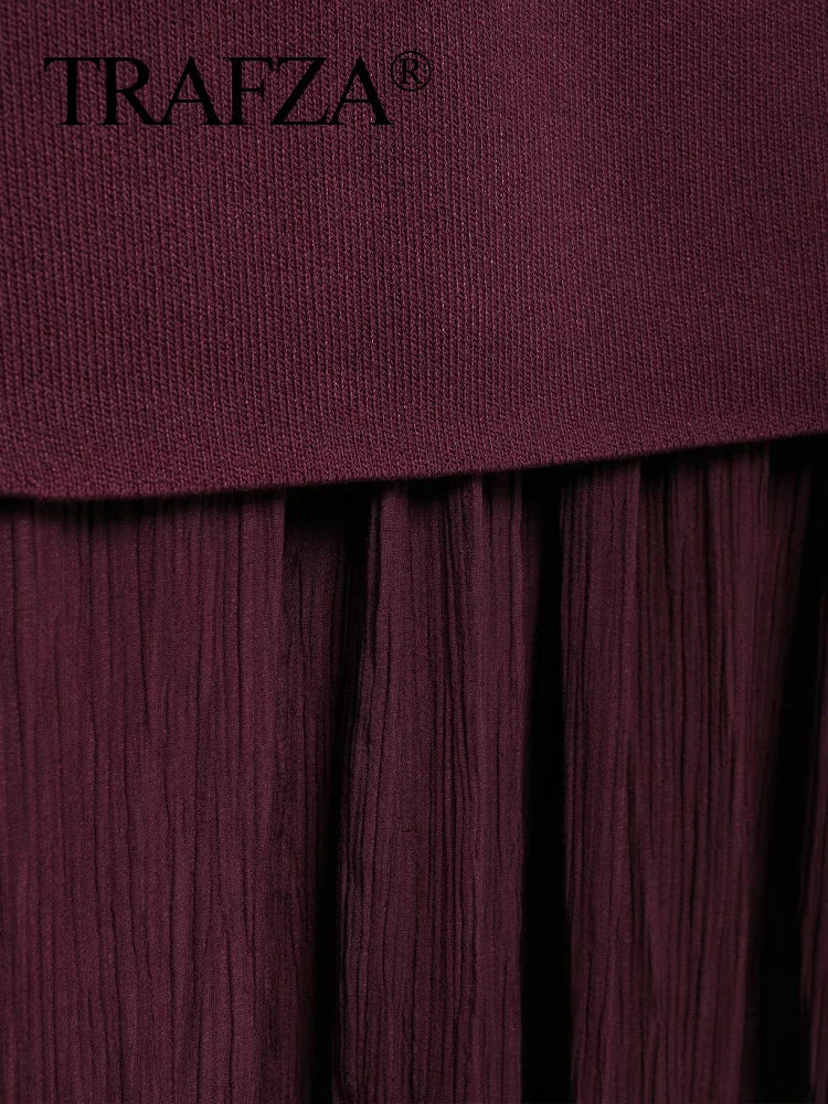 Conjunto Colete e Saia Longa Vinho