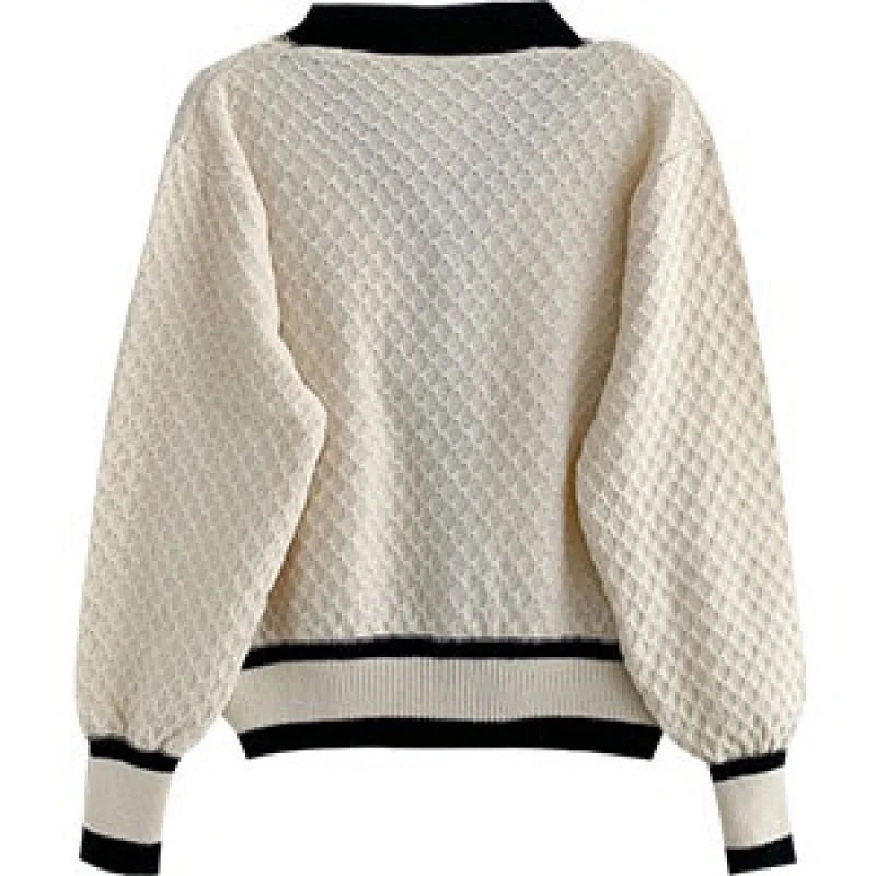 Cardigans Outwear Korean Preto e Branco