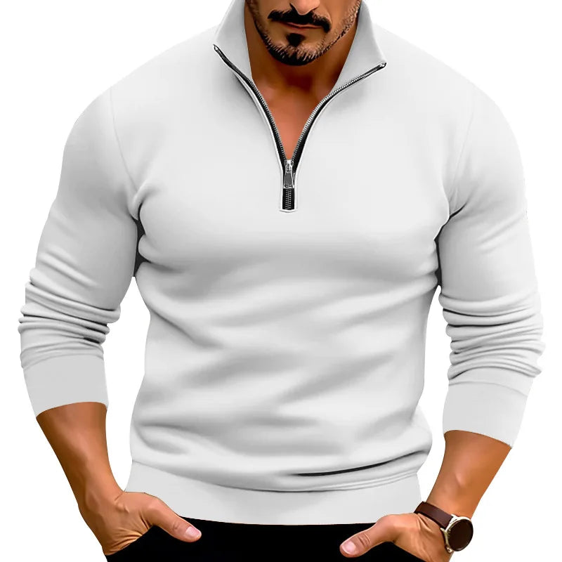 Camisa Manga Longa Zíper na Gola