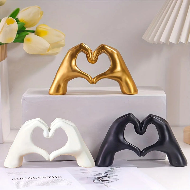 Resina amor gesto estátuas esculturas desktop ornamento escultura estatuetas nordic luz luxo arte artesanato escritório decoração para casa