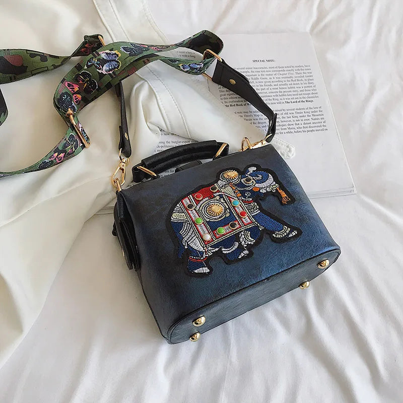Bolsa Vintage Bordado Elefante