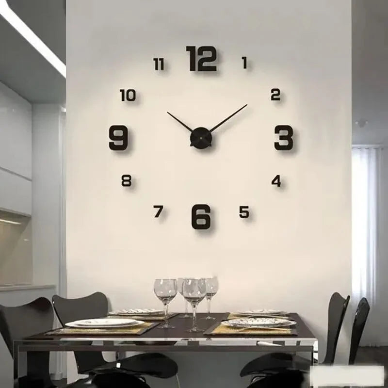 Parede Criativa sem Moldura DIY Relógio Decalque de Parede para Casa Silencioso Relógio Sala de estar Decoração de Parede de Escritório