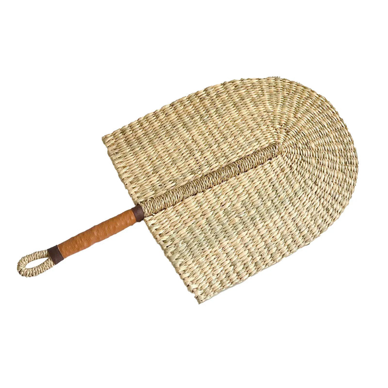 Ventilador de palha tecido portátil, ventilador de grama feito à mão, ventilador de refrigeração nórdico, decoração de parede para casa, quarto