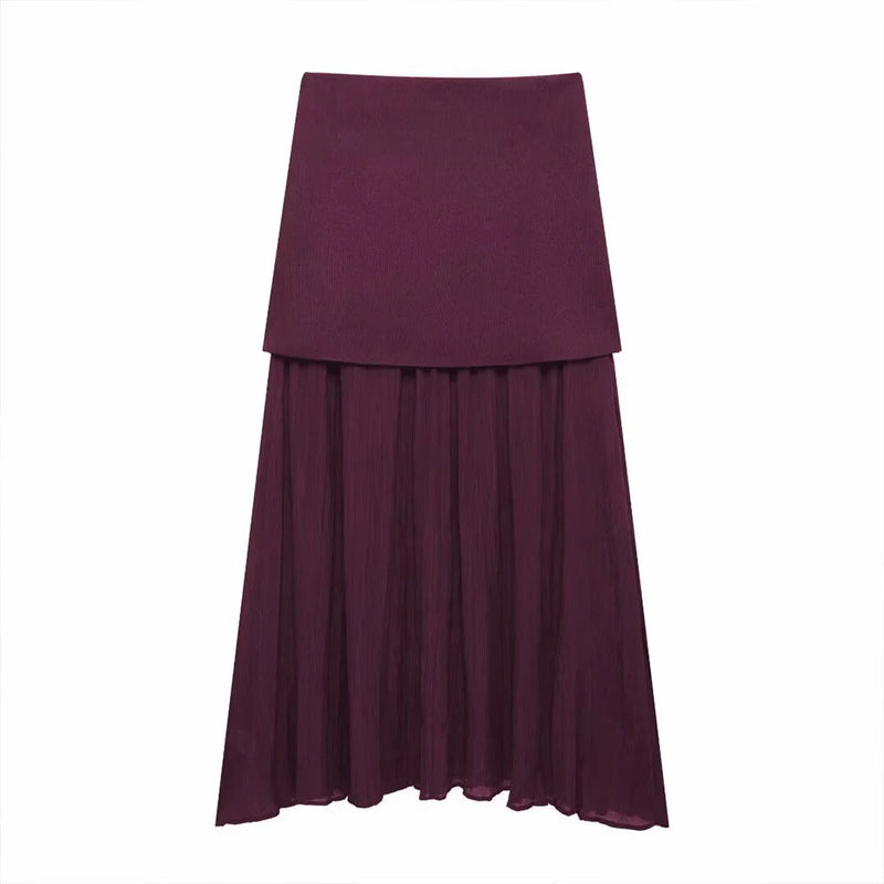 Conjunto Colete e Saia Longa Vinho