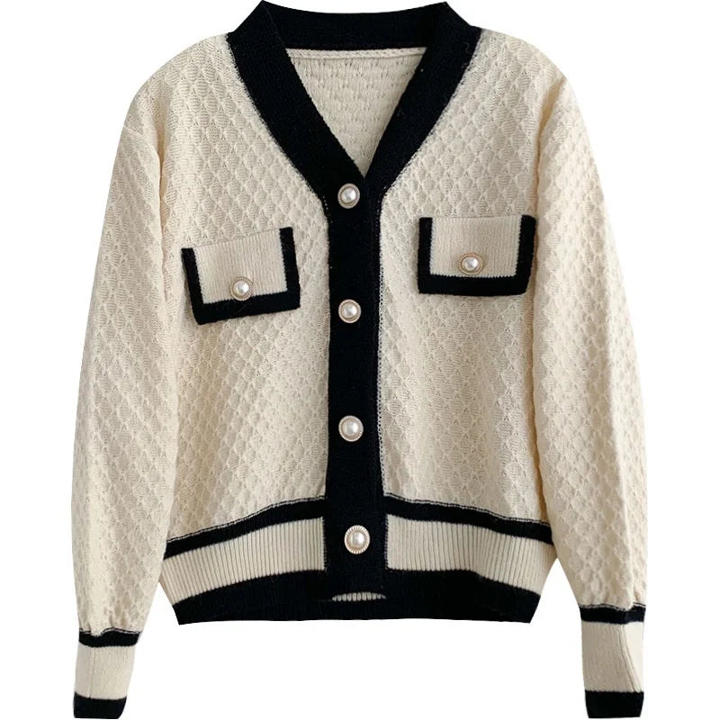 Cardigans Outwear Korean Preto e Branco