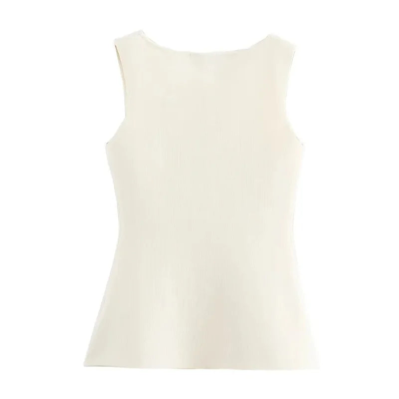 Blusa Colete Elegante com Botões Frontal