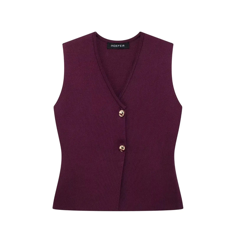 Conjunto Colete e Saia Longa Vinho