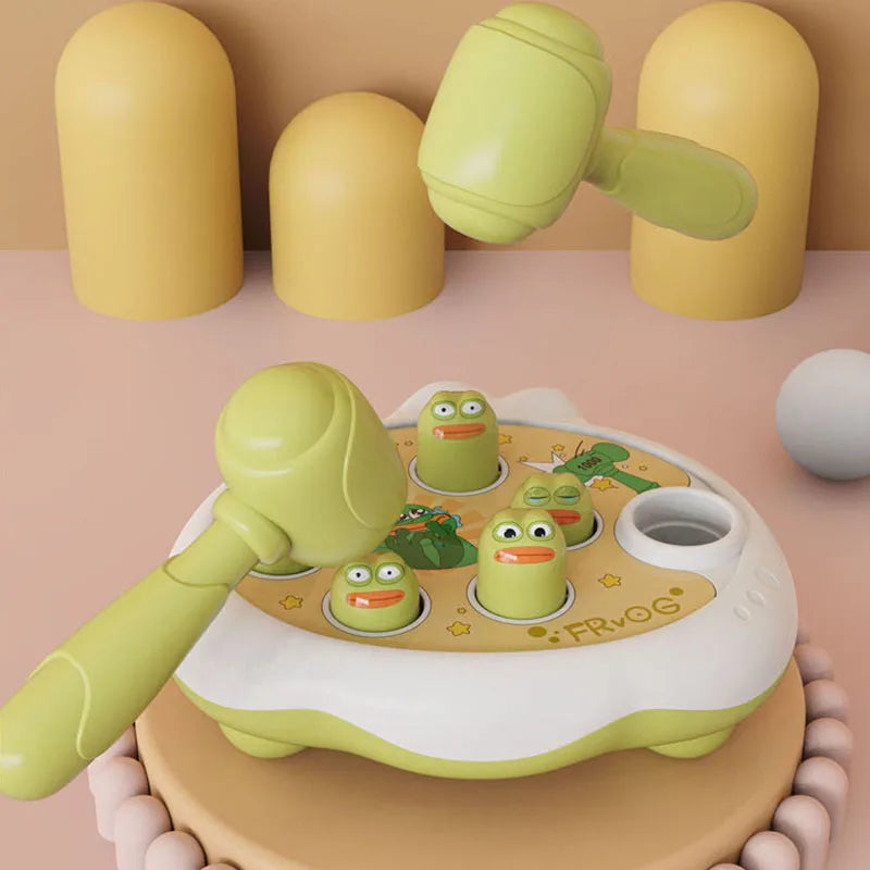 Pato/sapo/porco brinquedo do bebê montessori jogo de aprendizagem educacional quebra-cabeça presente para 0 6 12 24 meses criança fabricante de ruído com martelo
