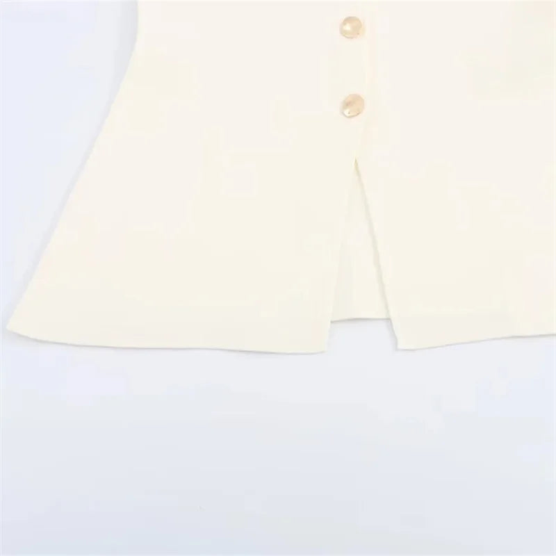 Blusa Colete Elegante com Botões Frontal