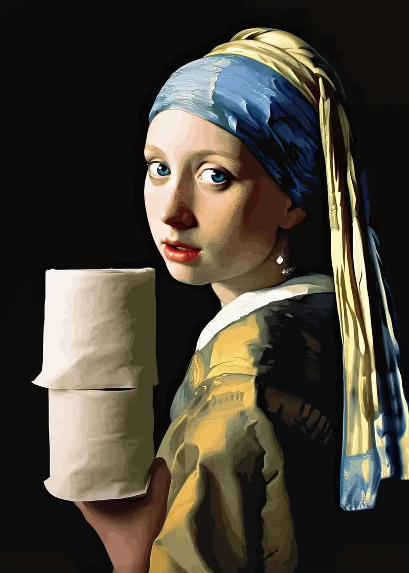 Engraçado Banheiro Decoração de Banheiro Pintura Mona Lisa