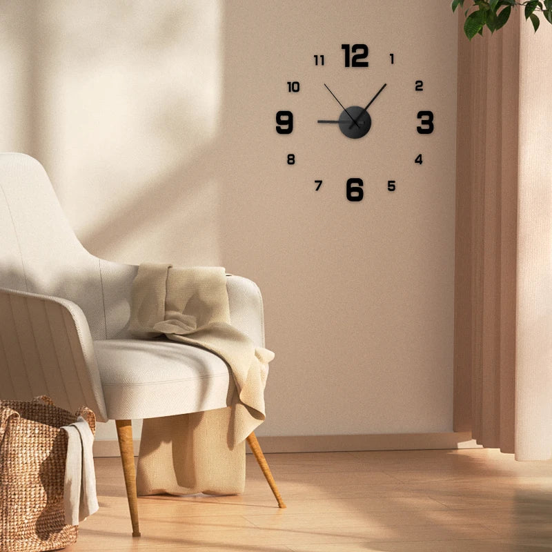 Parede Criativa sem Moldura DIY Relógio Decalque de Parede para Casa Silencioso Relógio Sala de estar Decoração de Parede de Escritório