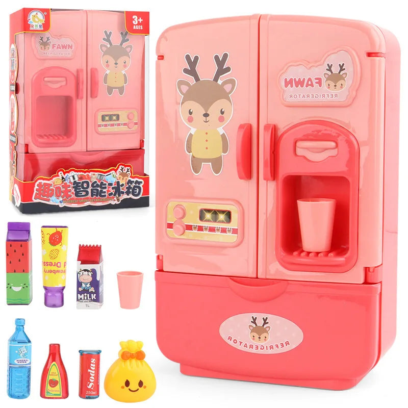 Brinquedo móveis de geladeira cozinha miniaturas