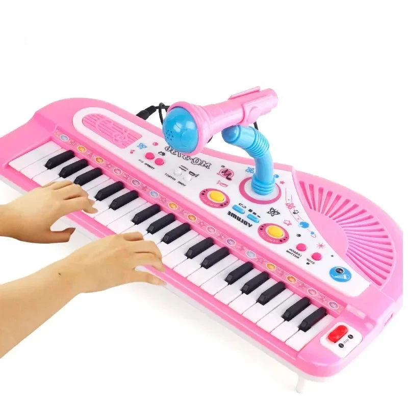 Teclado Infantil com Microfone para Crianças Meninos e Meninas