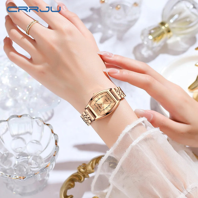Relógio  Feminino  Quadrado Elegante Gold