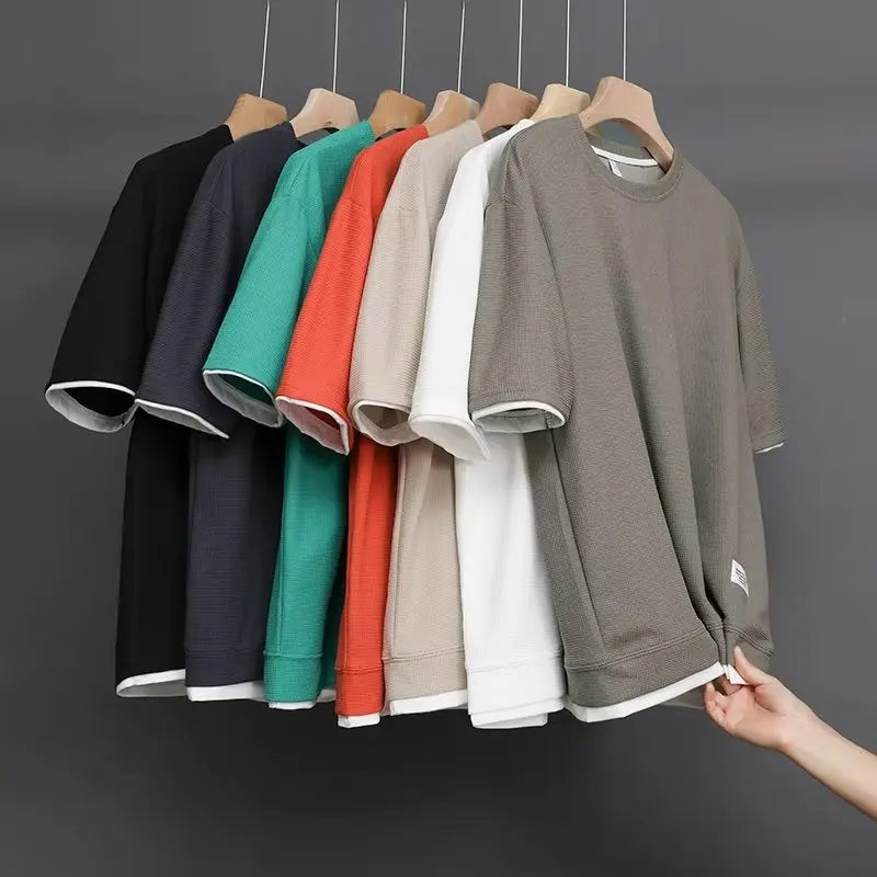 Camisa Manga Curta Waffle Casual