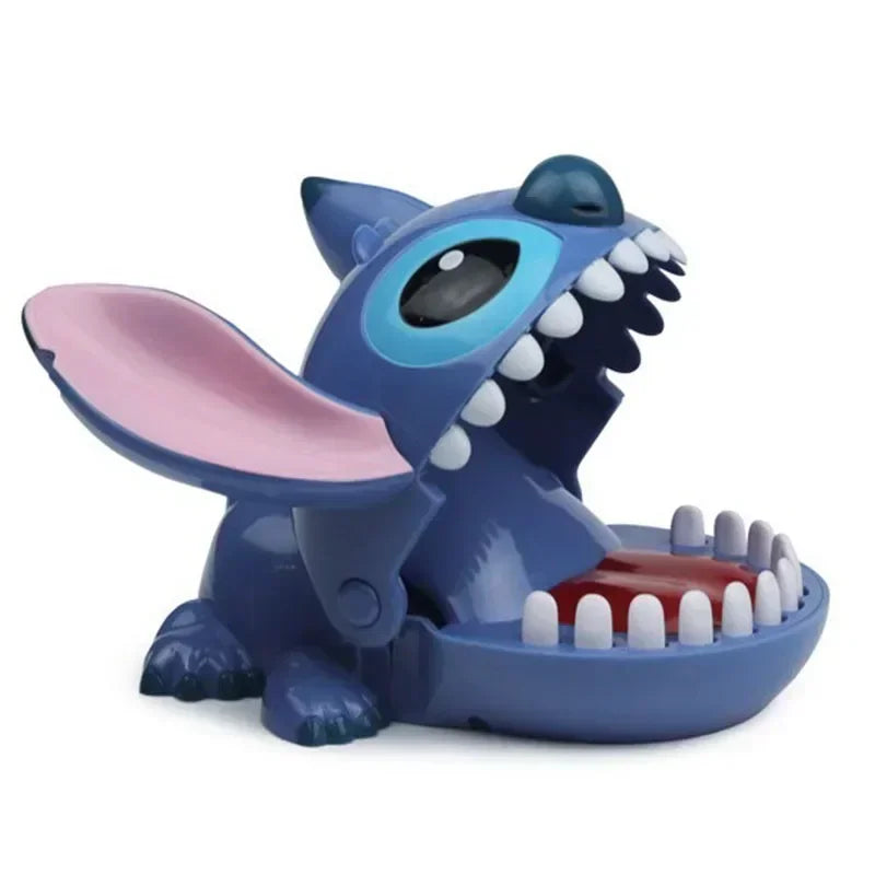 Stitch mordida dedo figuras anime ponto dentista empurrar os dentes engraçado modelo de jogo brinquedos presentes de aniversário para crianças brinquedo do bebê