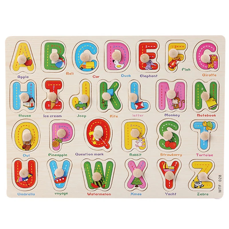Brinquedos do bebê montessori quebra-cabeças de madeira crianças brinquedos mão grab board animais cognição aprendizagem educacional brinquedos para crianças 1-3 anos