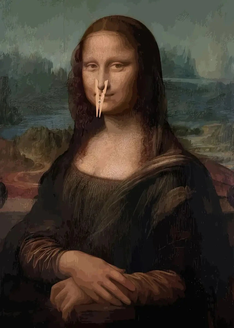Engraçado Banheiro Decoração de Banheiro Pintura Mona Lisa