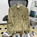 Camisa japonesa Retrô com Flores e Pintura a Óleo