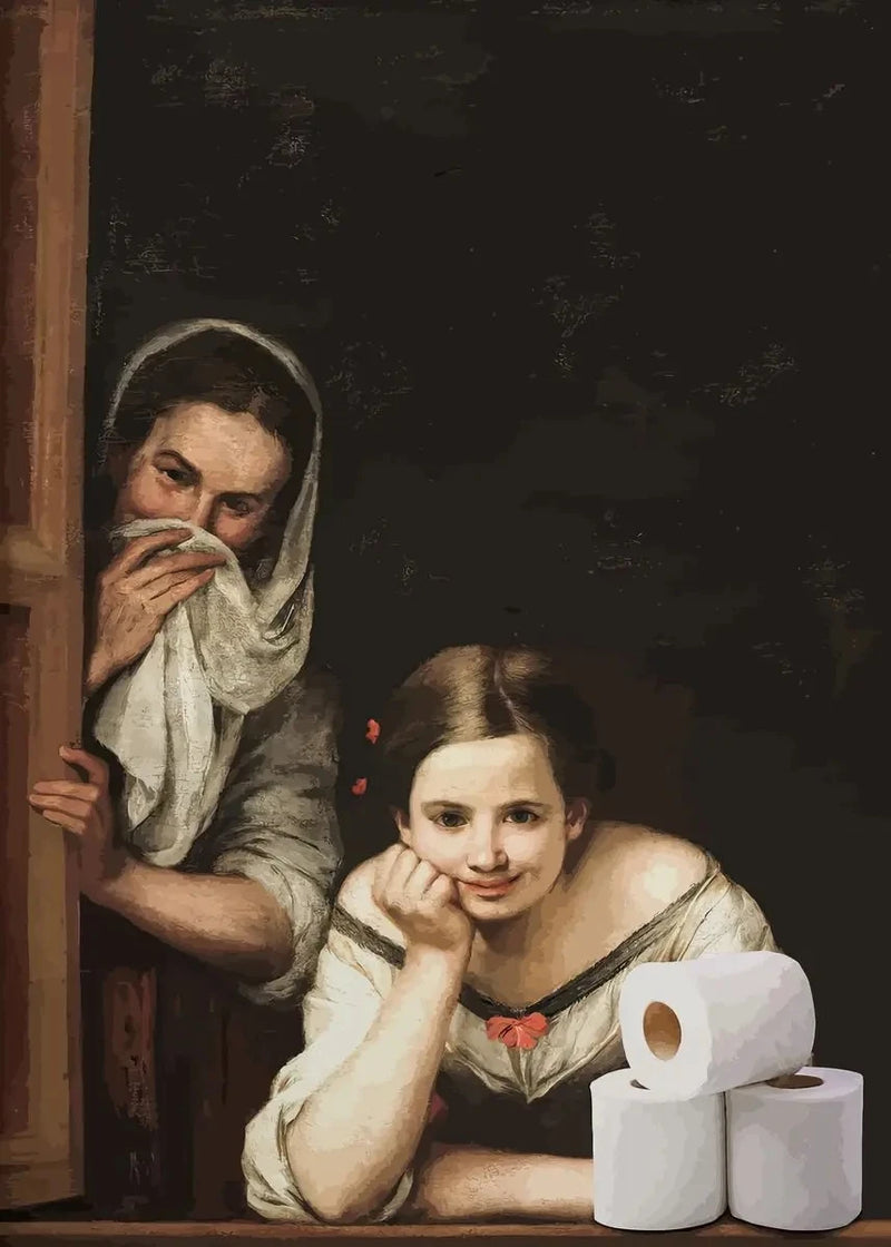 Engraçado Banheiro Decoração de Banheiro Pintura Mona Lisa