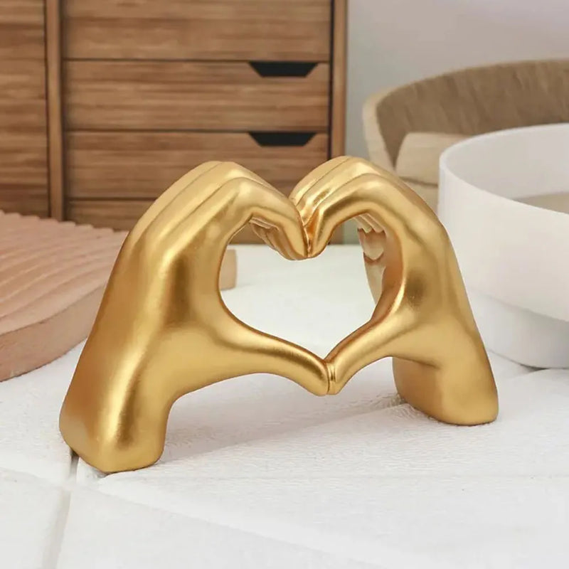 Resina amor gesto estátuas esculturas desktop ornamento escultura estatuetas nordic luz luxo arte artesanato escritório decoração para casa