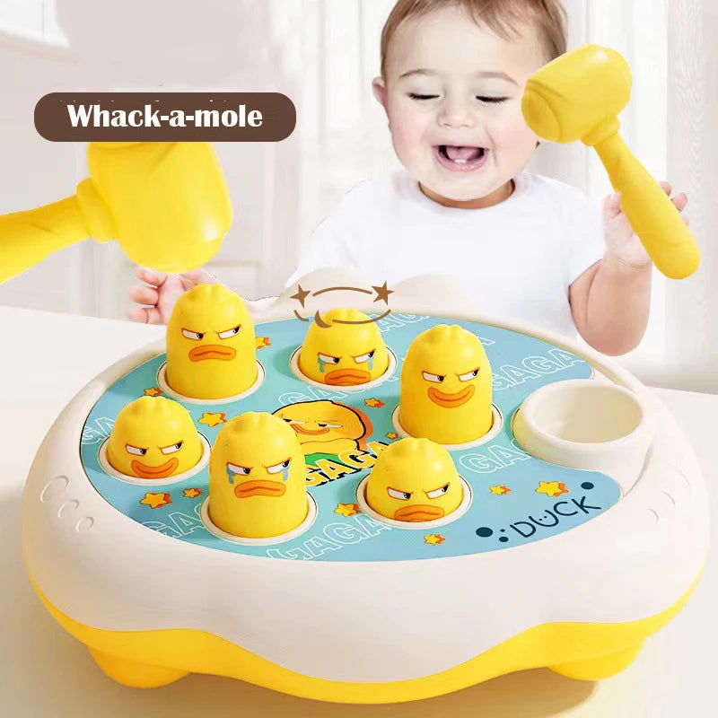 Pato/sapo/porco brinquedo do bebê montessori jogo de aprendizagem educacional quebra-cabeça presente para 0 6 12 24 meses criança fabricante de ruído com martelo