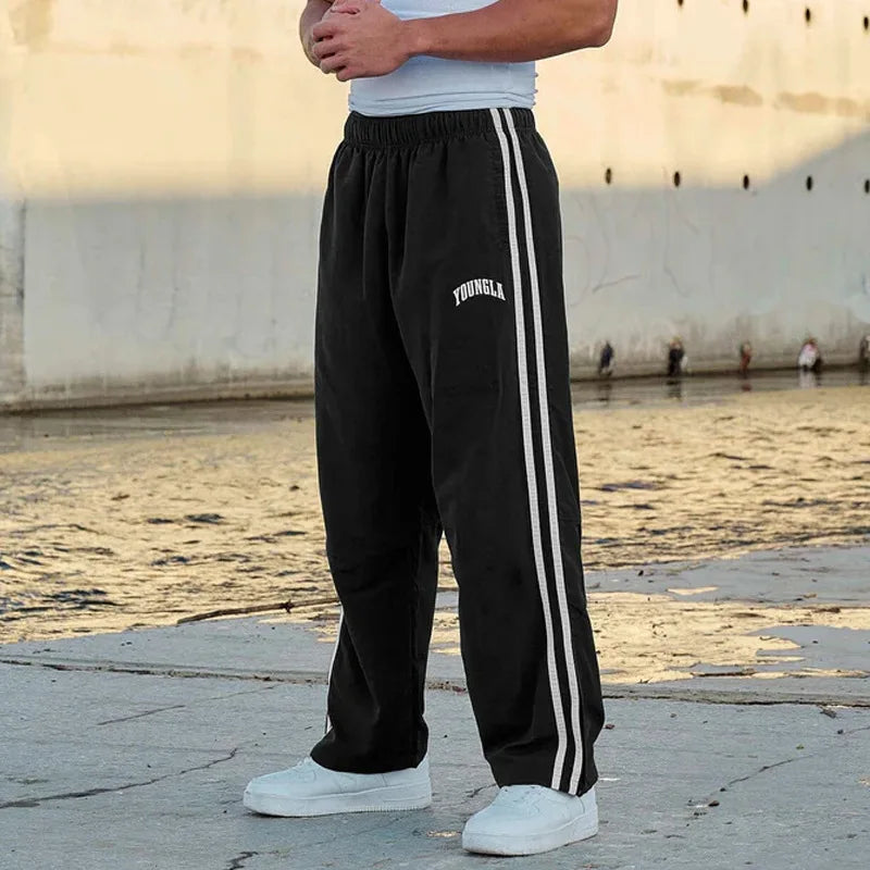 Calça Moleton com Tira Dupla Academia, Casual e Fitness