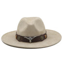 Chapéu Unissex de Cowboy Ocidental  Camurça Jazz Cowgirl