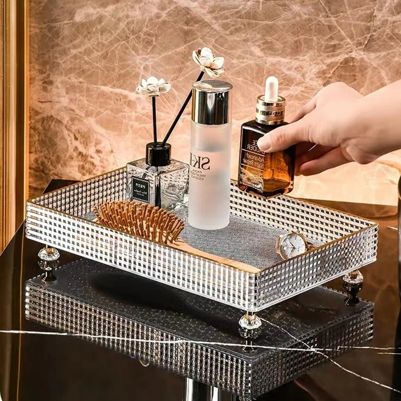 Bandeja Cristal Luxo Cosméticos Aromaterapia