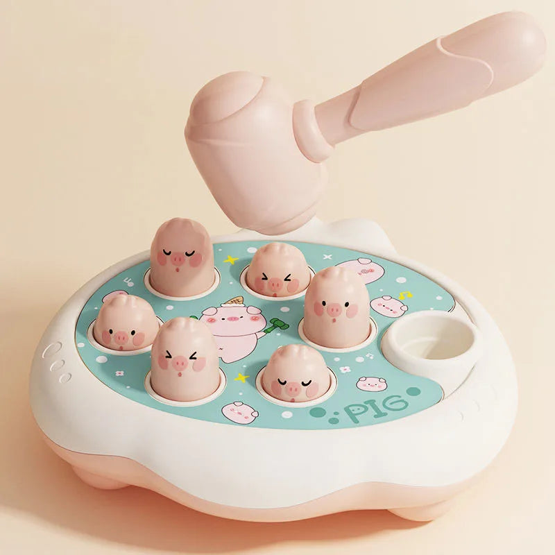 Pato/sapo/porco brinquedo do bebê montessori jogo de aprendizagem educacional quebra-cabeça presente para 0 6 12 24 meses criança fabricante de ruído com martelo