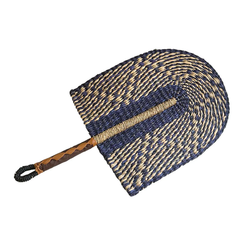 Ventilador de palha tecido portátil, ventilador de grama feito à mão, ventilador de refrigeração nórdico, decoração de parede para casa, quarto
