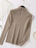 Blusa Gola Alta com Zíper Chic Pullovers