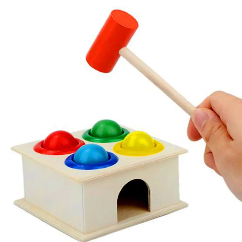 Brinquedo educacional para bebês, bola de madeira, caixa de martelo, diversão para crianças, jogo de hamster, aprendizagem precoce, quebra-cabeças montessori, aniversário de crianças
