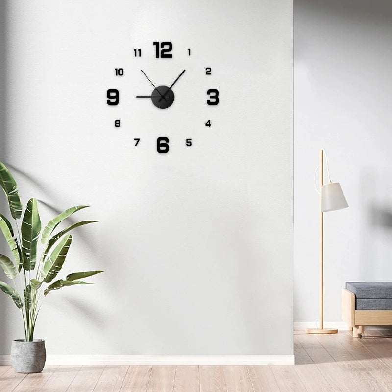 Parede Criativa sem Moldura DIY Relógio Decalque de Parede para Casa Silencioso Relógio Sala de estar Decoração de Parede de Escritório
