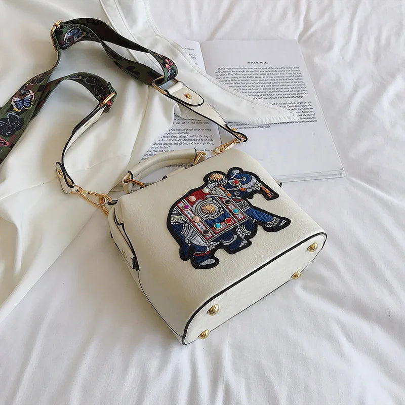 Bolsa Vintage Bordado Elefante