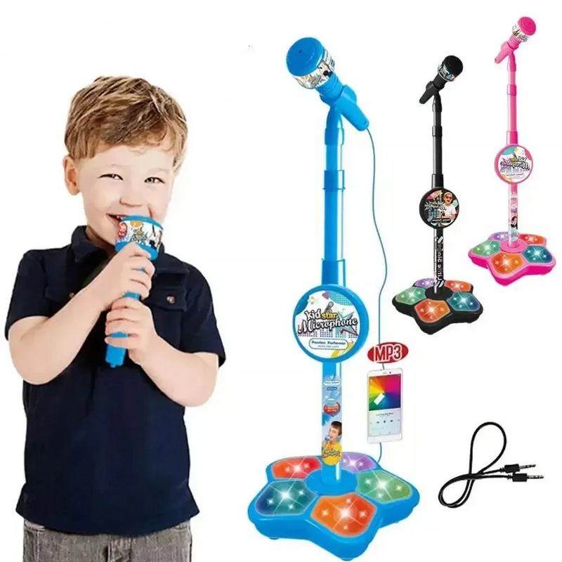 Microfone Infantil com Suporte, Instrumento Musical