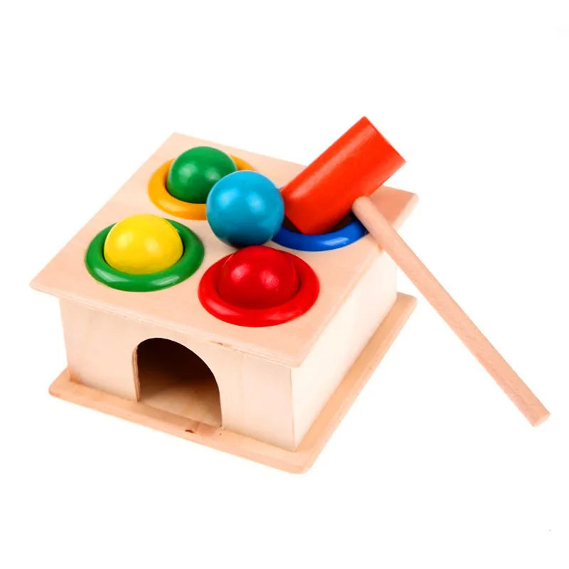 Brinquedo educacional para bebês, bola de madeira, caixa de martelo, diversão para crianças, jogo de hamster, aprendizagem precoce, quebra-cabeças montessori, aniversário de crianças
