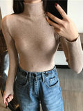 Suéter Feminino de Malha Gola Alta