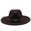 Chapéu Unissex de Cowboy Ocidental  Camurça Jazz Cowgirl