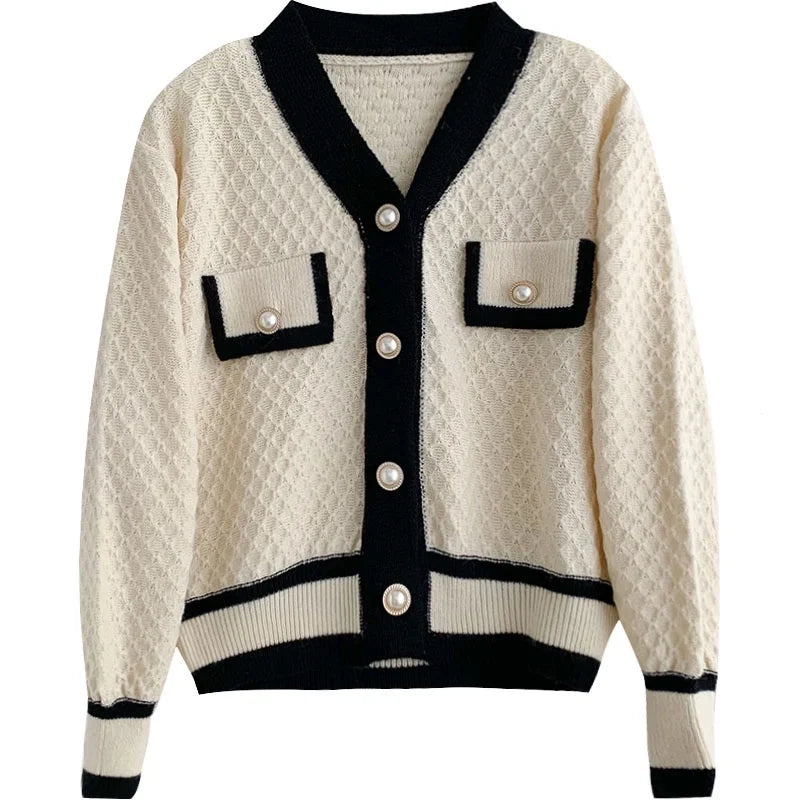 Cardigans Outwear Korean Preto e Branco