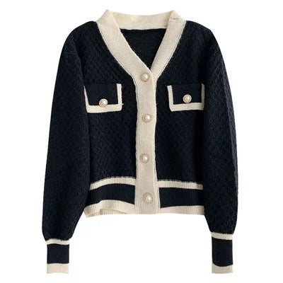 Cardigans Outwear Korean Preto e Branco
