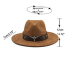 Chapéu Unissex de Cowboy Ocidental  Camurça Jazz Cowgirl