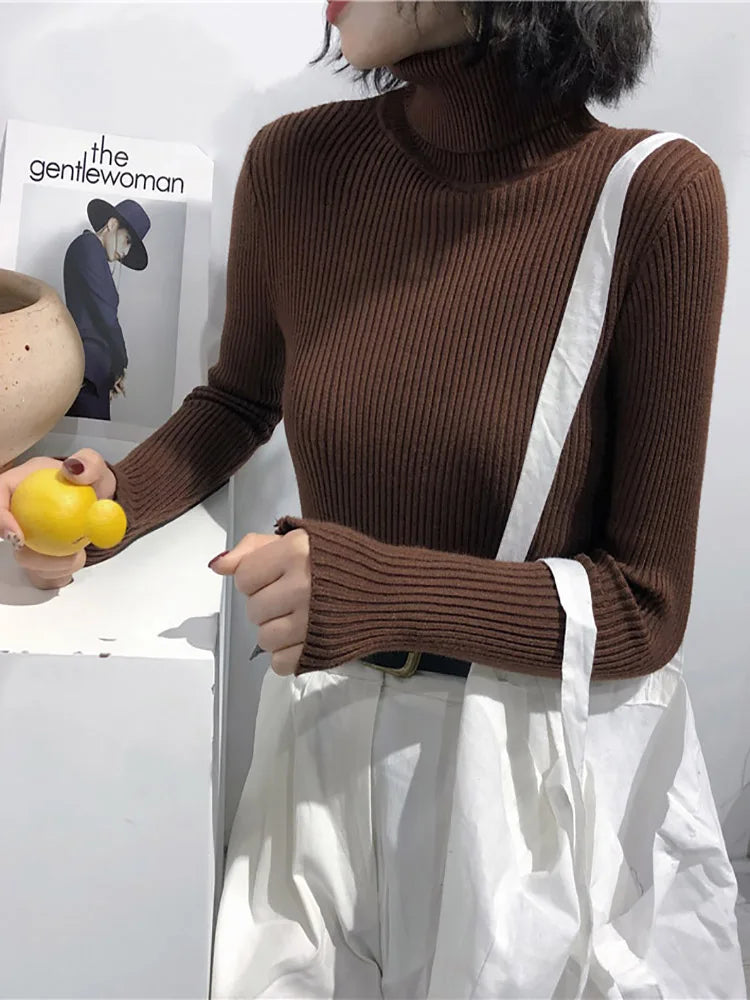 Suéter Feminino de Malha Gola Alta