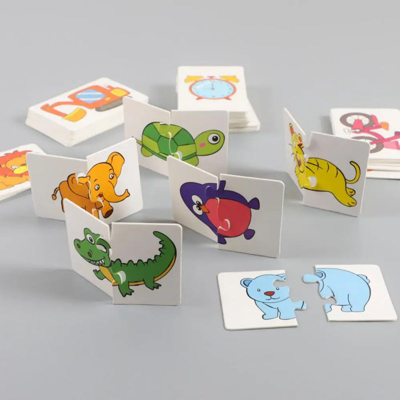 32 peças cartão de iluminação combinando quebra-cabeça educação infantil padrão de desenho animado brinquedos cognitivos para meninos e meninas