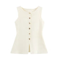 Blusa Colete Elegante com Botões Frontal
