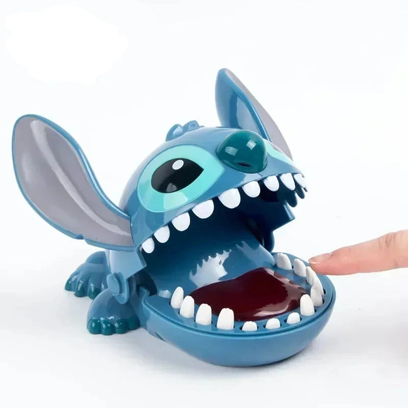Stitch mordida dedo figuras anime ponto dentista empurrar os dentes engraçado modelo de jogo brinquedos presentes de aniversário para crianças brinquedo do bebê